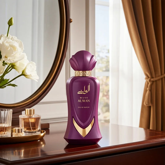 Musk Alwan– Luxurious Musky Floral Perfume with Cocoa, Rose, Almond & Vanilla